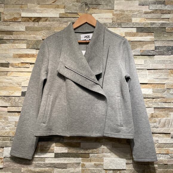 Jack by BB Dakota Moto Jacket | NWT Light Heather Grey, M Fall Capsule Outerwear - Picture 1 of 7